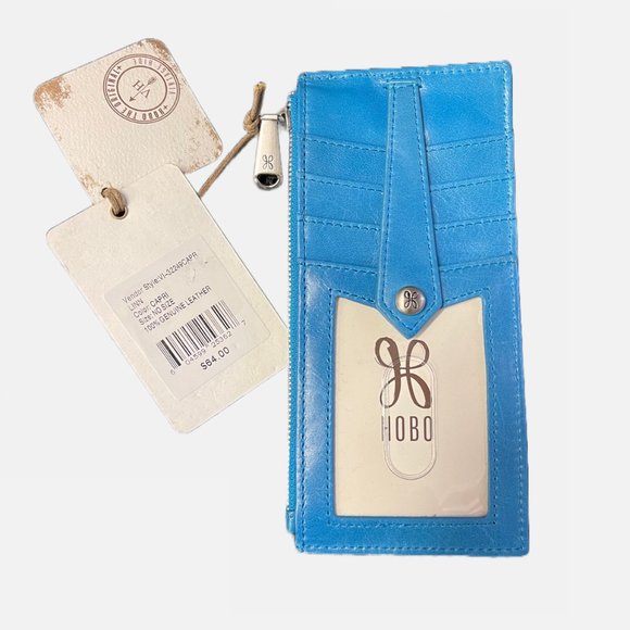 NWT Women's Hobo International Leather Card Case Wallet Blue - Picture 2 of 2